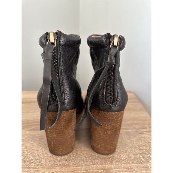 Jeffrey Campbell Havana Last Rumble Black Leather Heeled Ankle Boots size 6.5 - Picture 10 of 14